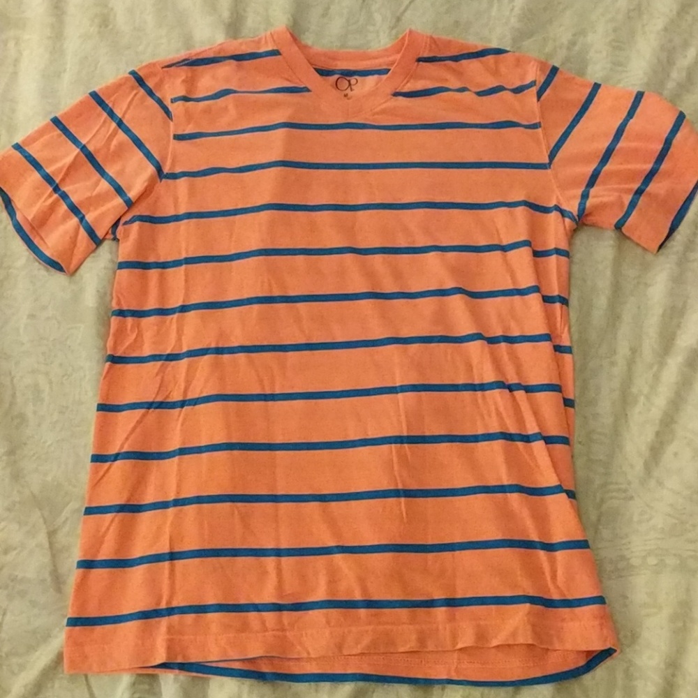 Salmon blue striped shirt size medium